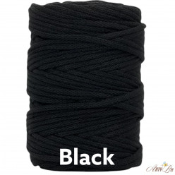 Black 5mm Braided Cotton Cord