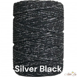 Silver Black 5mm Braided...