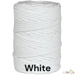 White 5mm Braided Cotton Cord