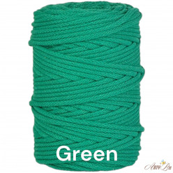 Green 5mm Braided Cotton Cord