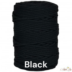 Black 5mm Braided Cotton Cord