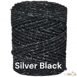 Silver Black 5mm Braided...