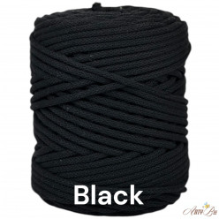 Black 5mm Braided Cotton Cord